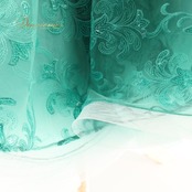 社交ダンス 衣装 スタンダードドレス ワンピース ドレス グリーン系 ブルー系 VeRTigo フリル レース フロート 青緑 デモ 競技 ダンス パーティ 発表会 豪華 華やか エレガント 上品 パフォーマンス用