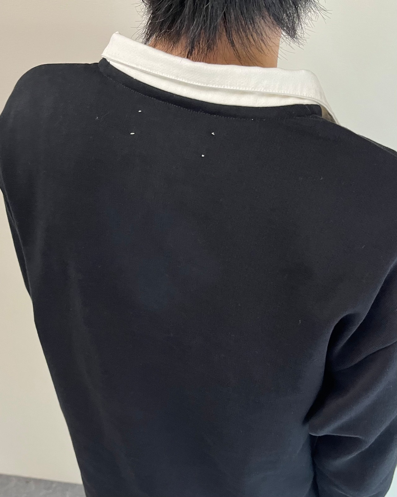 【26/AW Oscar Ouyang】Black french cuff polo shirt