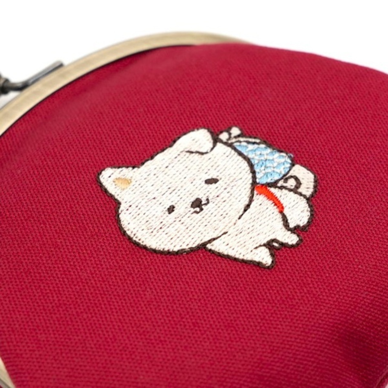 【ゆい吉オリジナル】刺繍がま口 赤