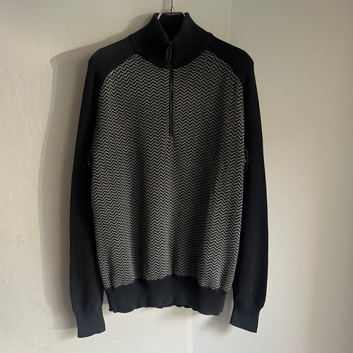 EMPORIO ARMANI ジップニット L 黒×灰 エンポリオアルマーニ