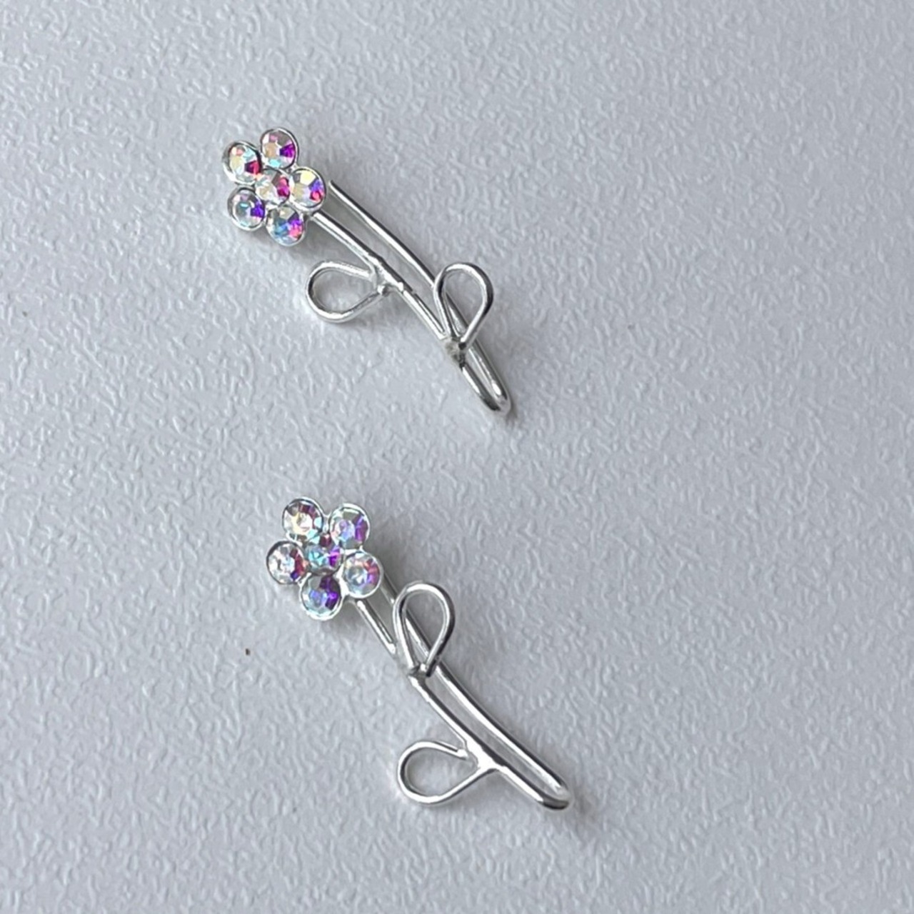 s925 一輪のお花のシルバーイヤーカフ