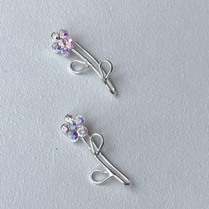 s925 一輪のお花のシルバーイヤーカフ