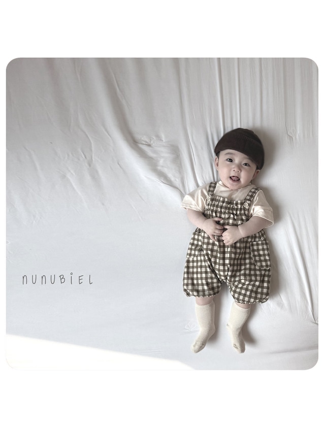 ⭐︎即納⭐︎[nunubiel-baby] check rompers