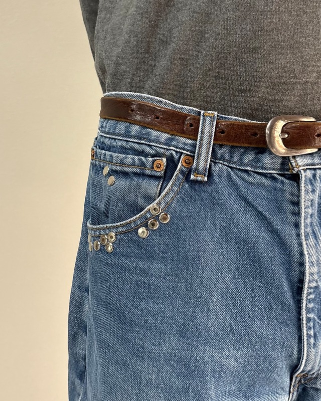 【Hannah Creak】Studded Jeans Wide Leg
