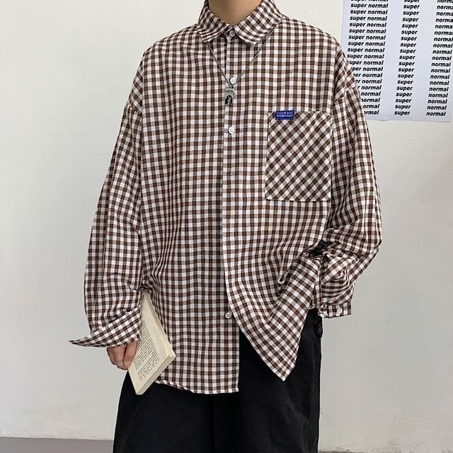 予約販売】シャツ 長袖 メンズ ギンガムチェック柄 ブルー 予約販売】シャツ 長袖 メンズ ギンガムチェック柄 ブルー