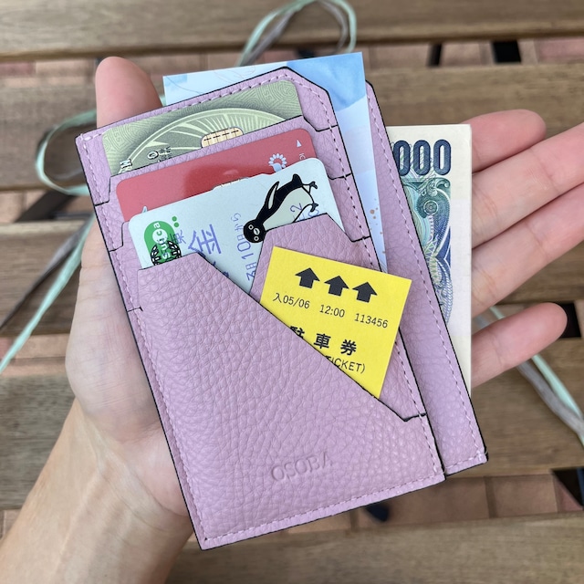 ami【OSOBA small wallet】わんことお散歩　いっぱい入るミニ財布