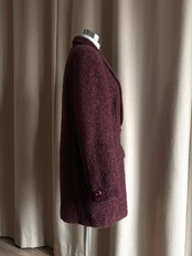 burgundy color boa half coat-4434-11