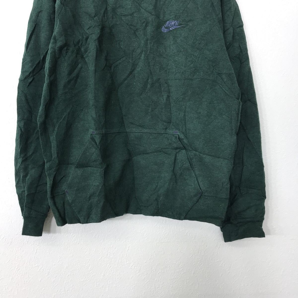 NIKE スウェット S ナイキ ワンポイント カンガルーポケット ダーク