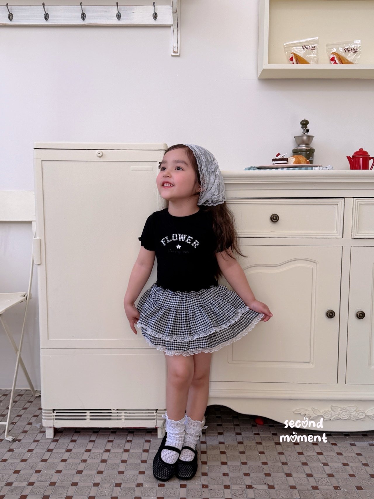 [second moment] Fruit Check Skirt (JS/JM/JL) / [세컨드모먼트] 후르츠체크스커트 (JS/JM/JL)