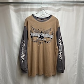 00s Harley-Davidson 両面プリント 袖プリント バイカラー ロンT L
