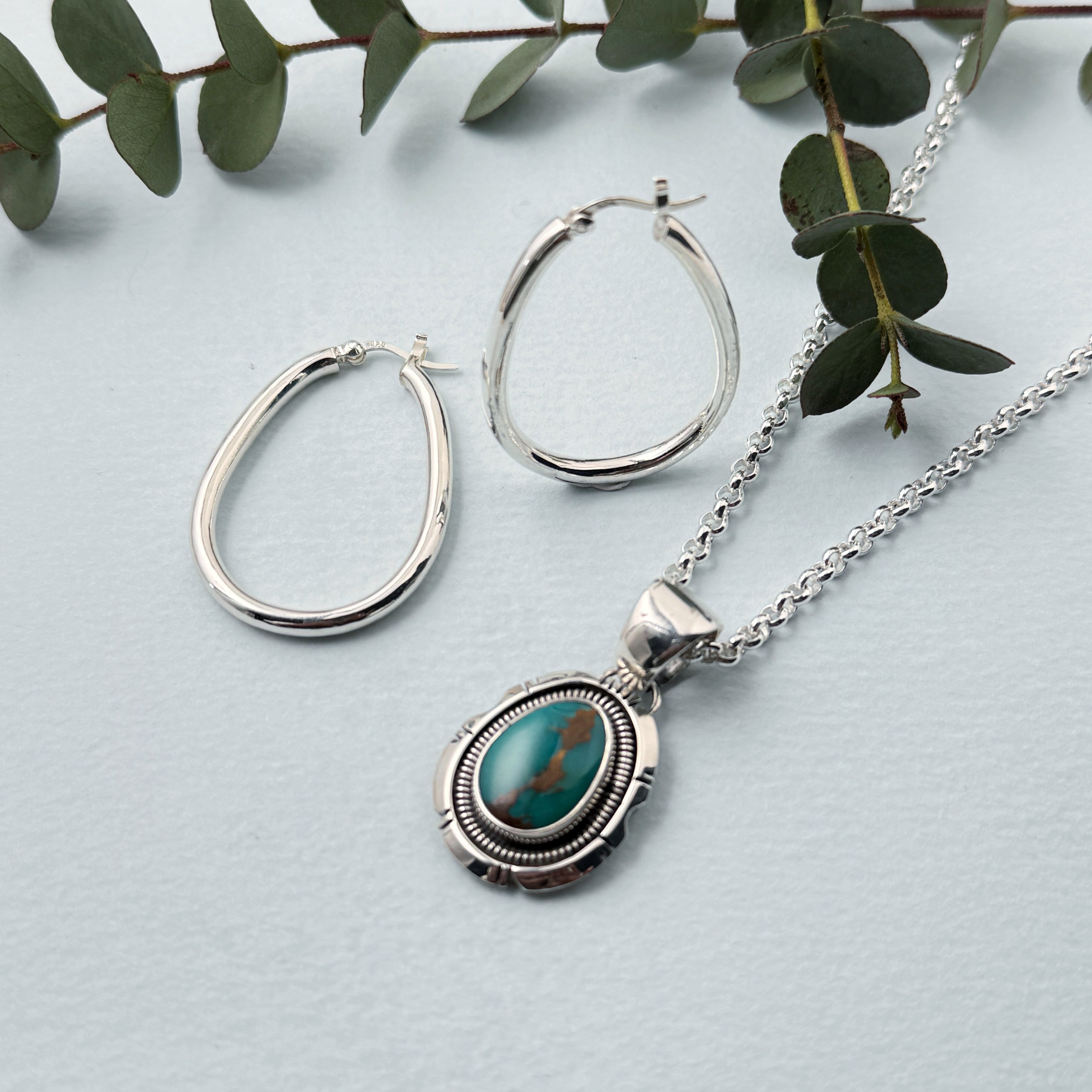 Indian Jewelry 》ロイストン ターコイズ 一点物 ペンダント
