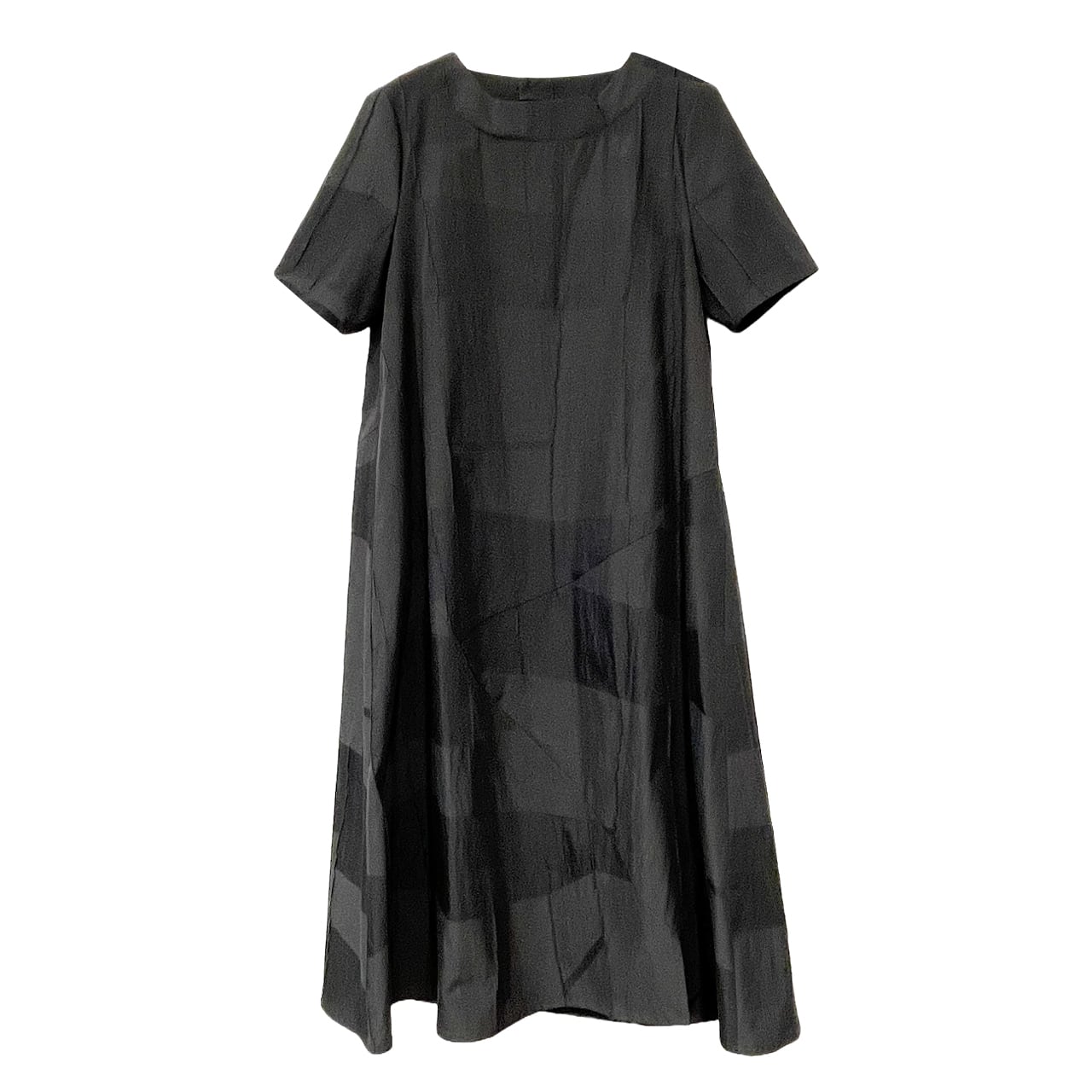 【新作】タックジャガードボーダー Aラインワンピース【254-7141】