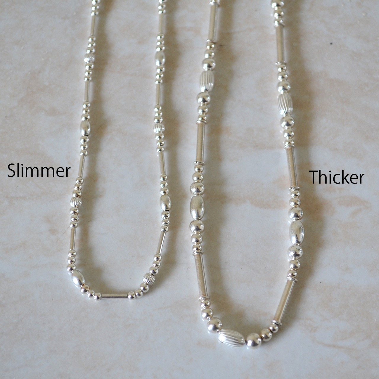 Tube Beads Necklace (Slimmer)(50cm)