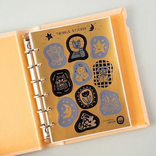 【yamyam】ミニロクシール ツヤツヤ「TWINKLE STICKER」