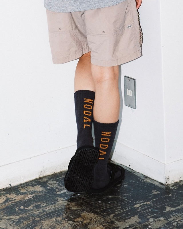 NODAL Logo Socks CHARCOAL × ORANGE