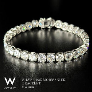 【6.5mm】W Jewelry Moissanite "Tennis Chain Bracelet" Silver