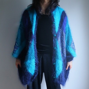 "モヘヤ" loose silhouette design knit cardigan