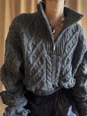 MADE IN SCOTLAND half zip remake knit-5127-1