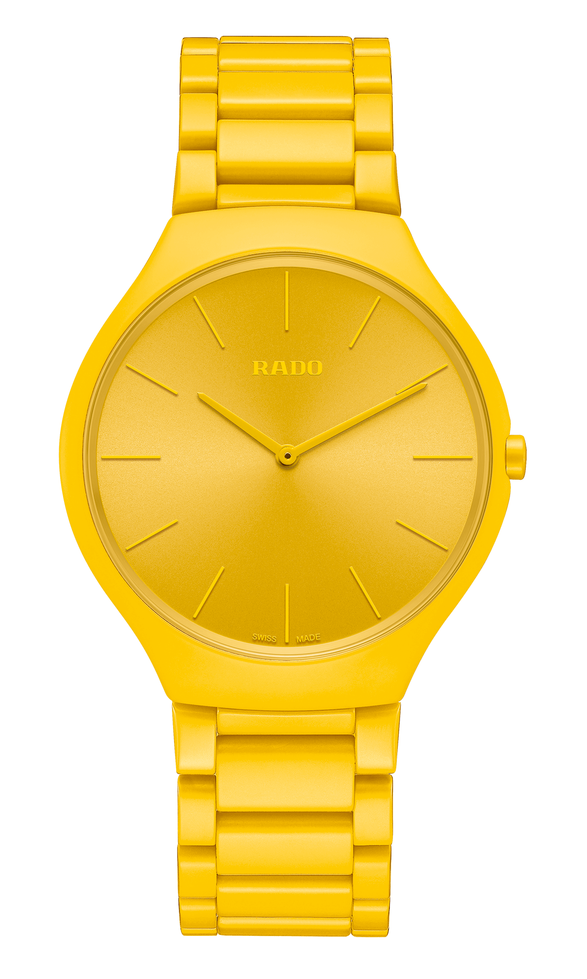 【RADO ラドー】True Thinline Les Couleurs™ Le Corbusier  Sunshine yellow 4320W シンライン ル・コルビュジエ（イエロー）／国内正規品 腕時計