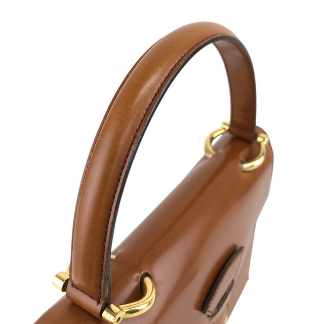 CELINE セリーヌ ハンドバッグ ブラウン ホースビット レザー vintage ヴィンテージ オールド w8t6ny
