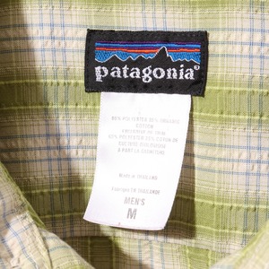 M 06年 オンブレ 緑 Puckerware Shirt Patagonia パッカーウェアシャツ パタゴニア  シアサッカー
