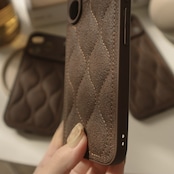 ［ phone case ］quilting brown