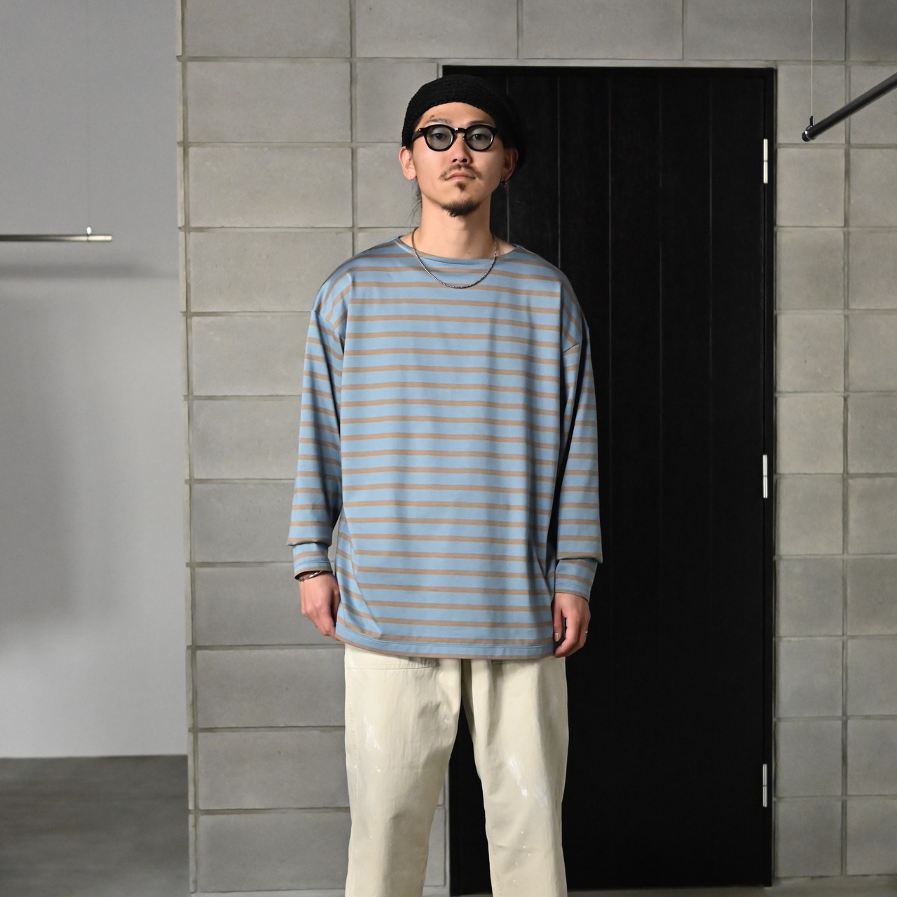 YASHIKI(ヤシキ）GANKO別注 ×Shirotsume V-neck Vest(kibata)コーディネート