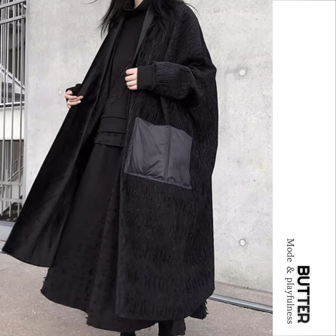 Open Front Long Oversized Coat 00952