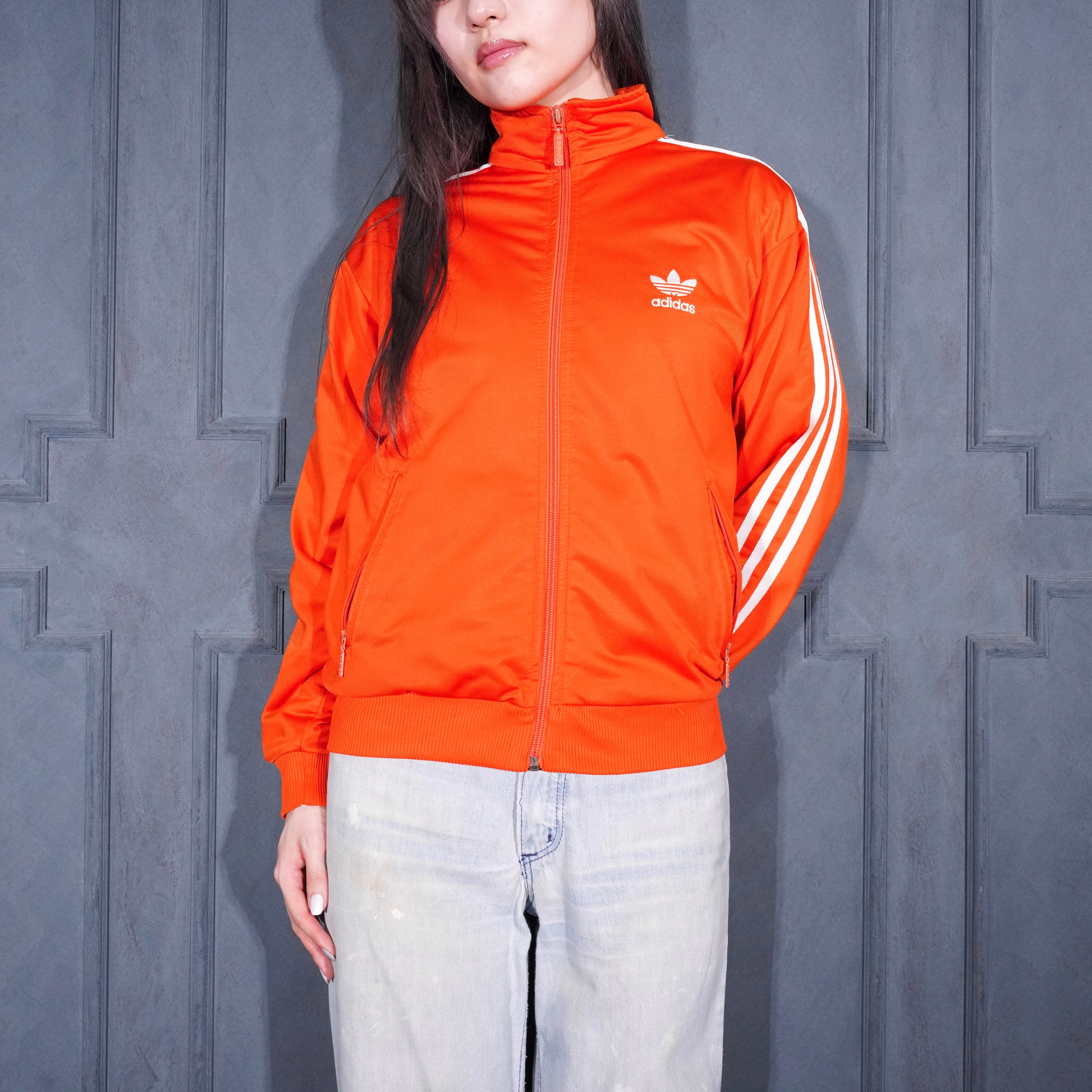アディダス　　トラックジャケット　セットアップ　旧ロゴ　古着女子 90's〜00's USA VINTAGE adidas LOGO EMBROIDERY DESIGN ZIP UP TRACK