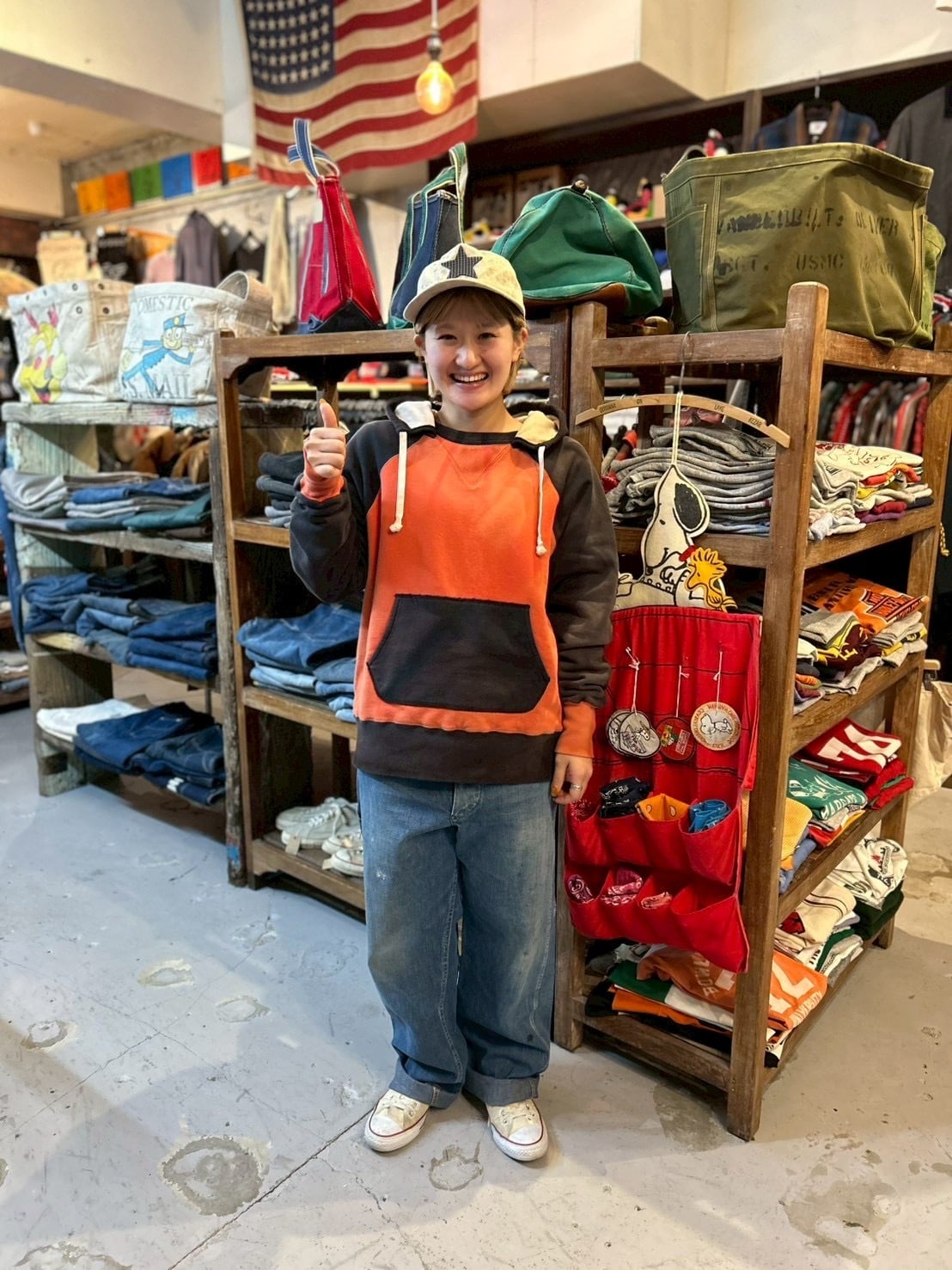 THREEFACE DOUBLE FACE AFTER HOODIE TWO TONE | vintage clothing twoface