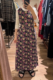【送料無料】90's USA flower side slit dress
