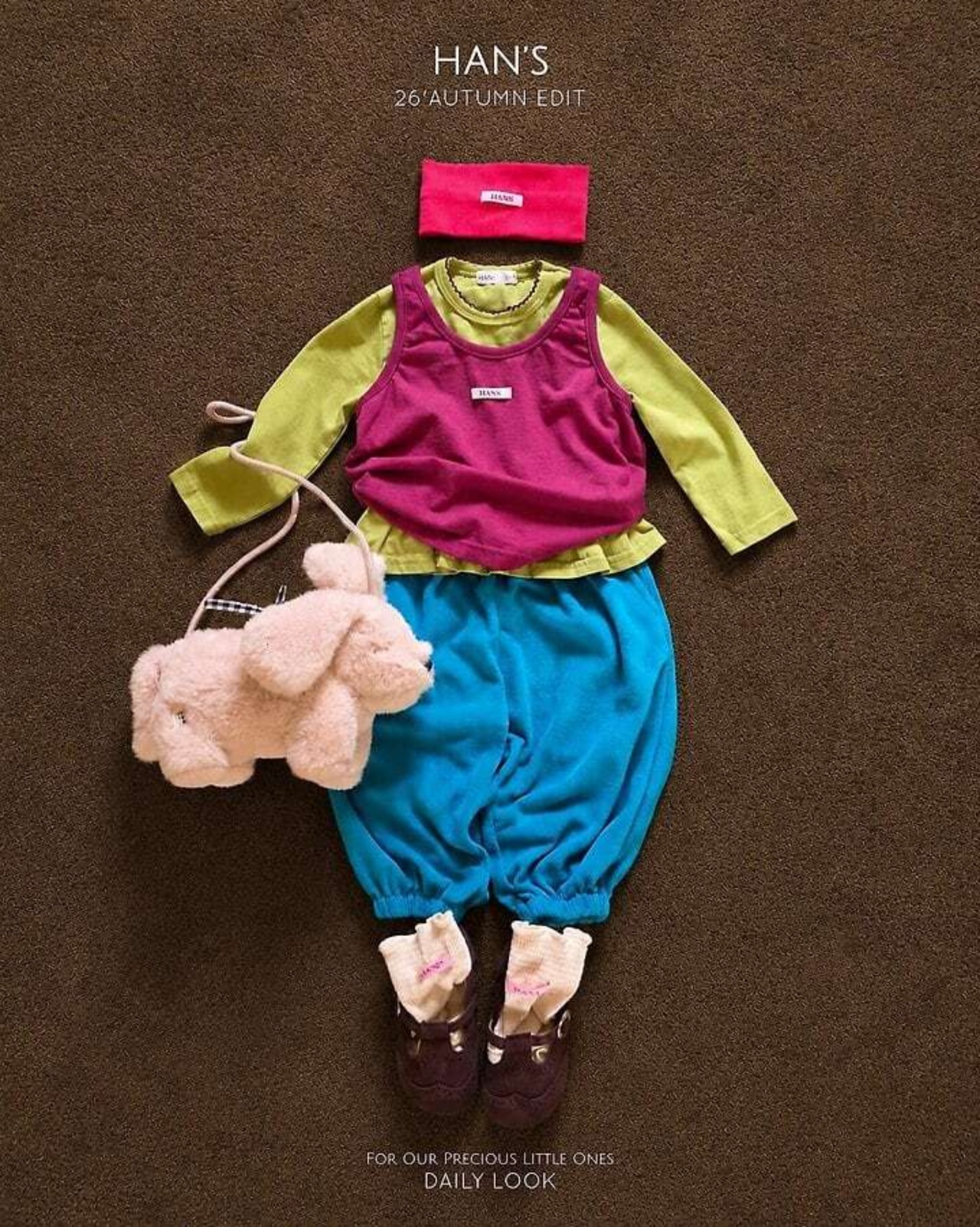 韓国子供服 / 26Autumn / 〖取寄〗Hans / ピンフリルT / キッズ服 / ジュニア服 *XS~JM*