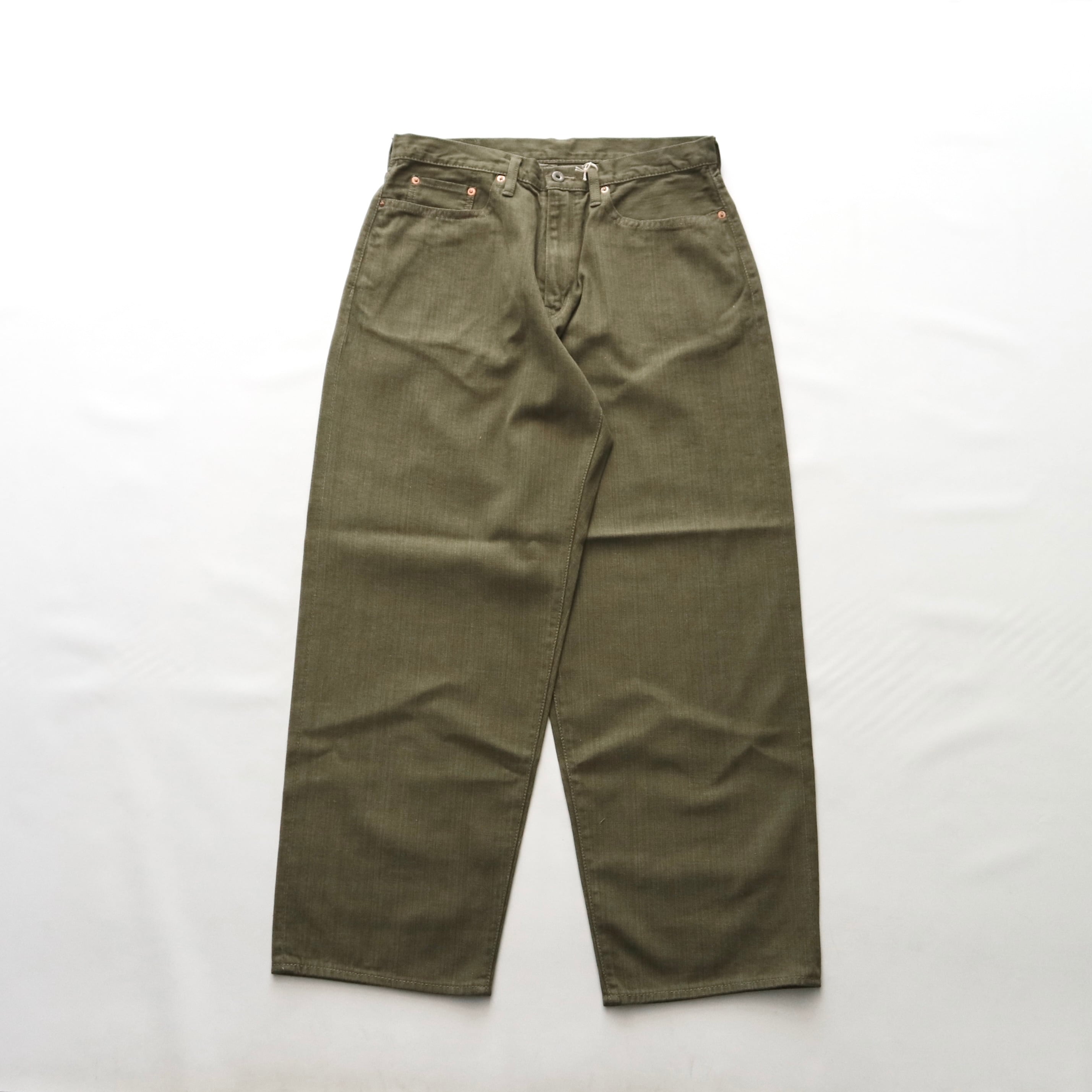 Sanca サンカ】SELVEDGE UK GREEN DENIM WIDE FIT 5POCKET PANTS 