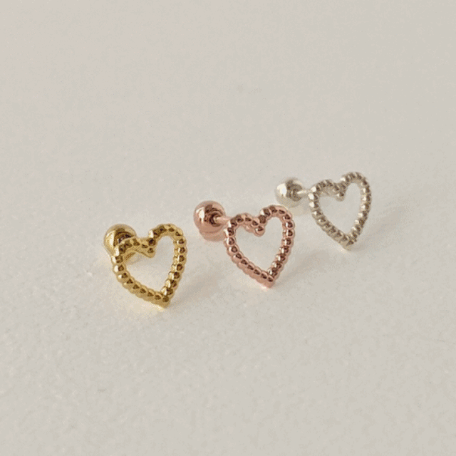silver925 heart piercing【 3color 】No.P006
