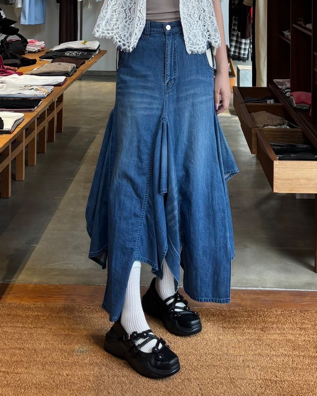 【26SS】BELPER  ベルパー / デニムスカート / DOUBLE DENIM SKIRT
