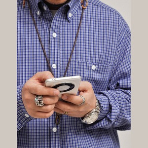 ブルーチェック ワイドシャツ　A1739