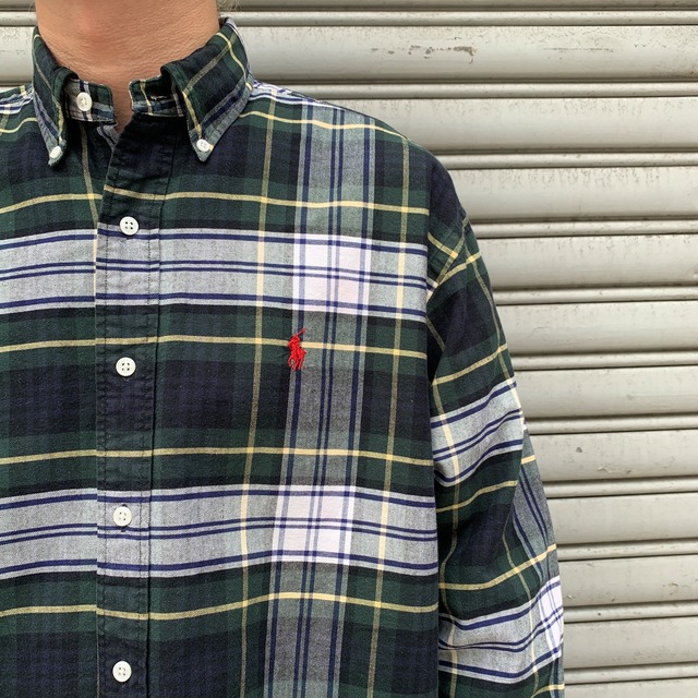 90s Ralph Lauren ビッグシャツ タータンチェック柄 S ラルフ
