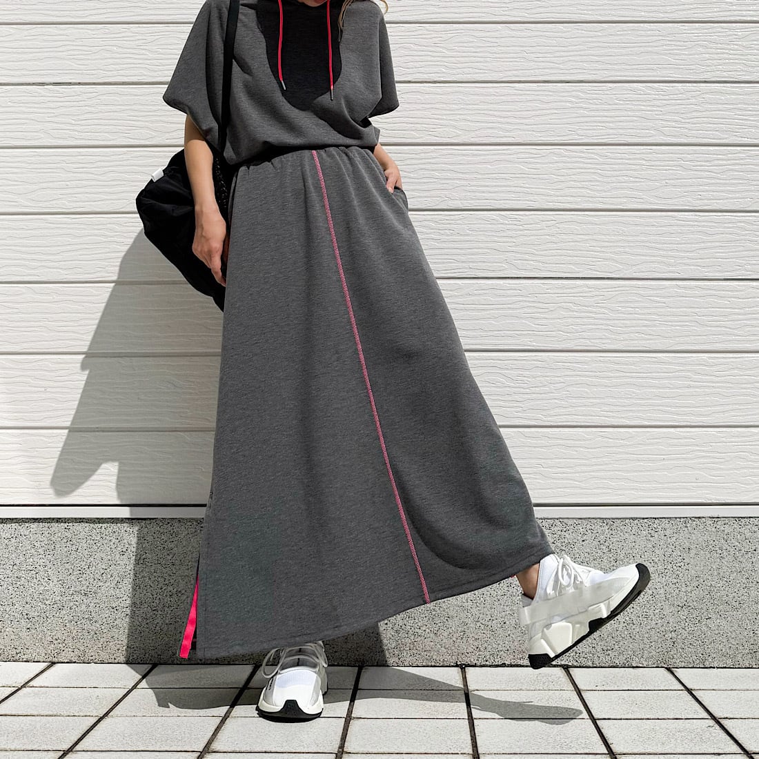 【セットアップ対応アイテム】サイドスリットフレアスカート