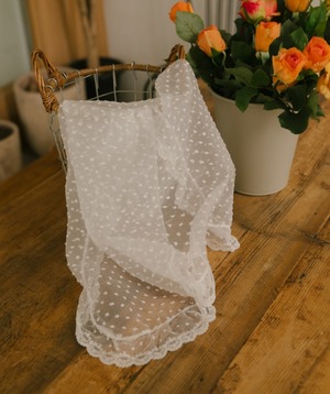 即納【malrang】SeeThrough Popcorn Blanket《White》