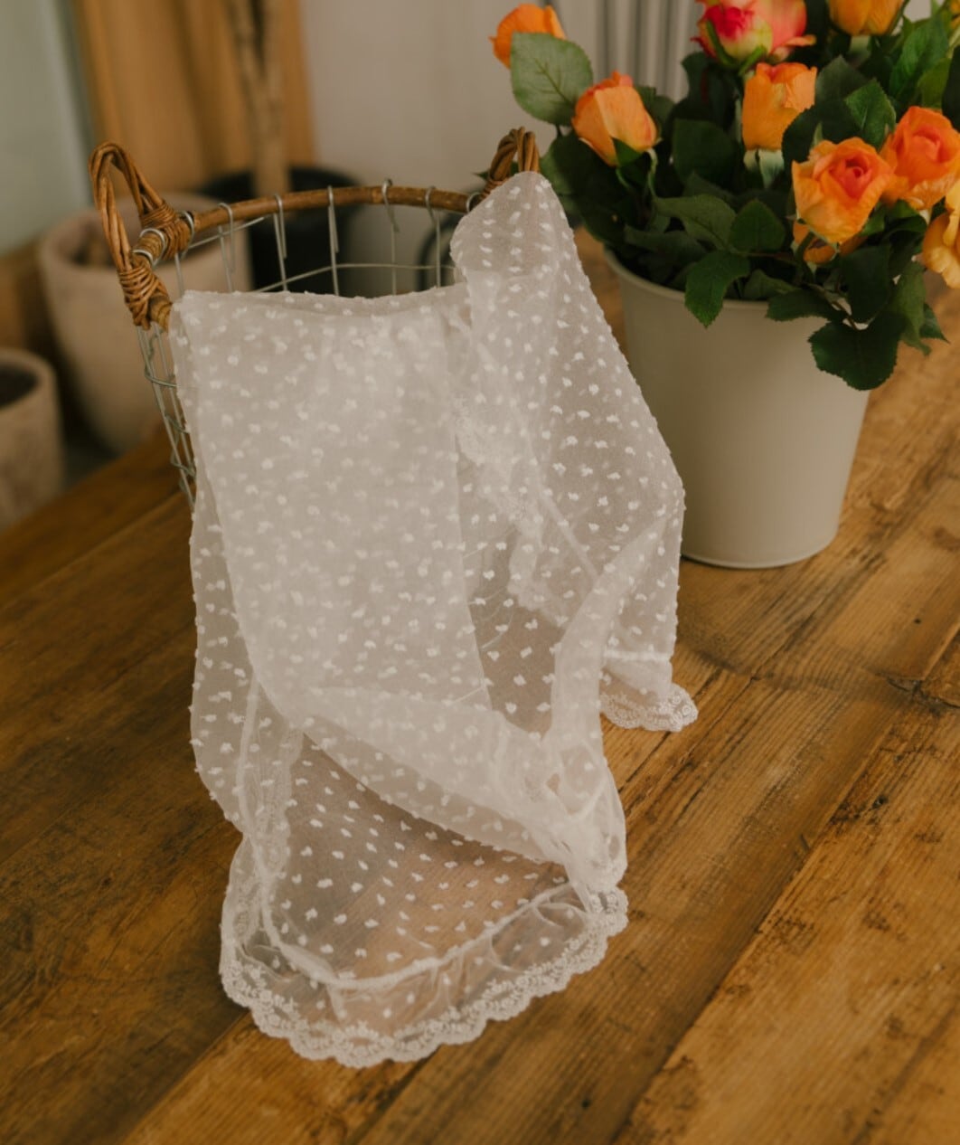 即納【malrang】SeeThrough Popcorn Blanket《White》