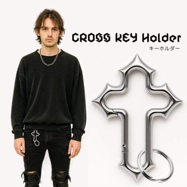 SALE 30% OFF キーホルダー キーリング クロス 十字架 ロック ゴシック