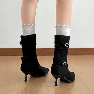 ショートブーツ ポインテッドトゥ レディース 春秋冬 韓国 ブーツ きれいめ 通勤 ビジネス OL 大人 カジュアル おしゃれ フェミニン 歩きやすい 履きやすい 大人可愛い 大人女子