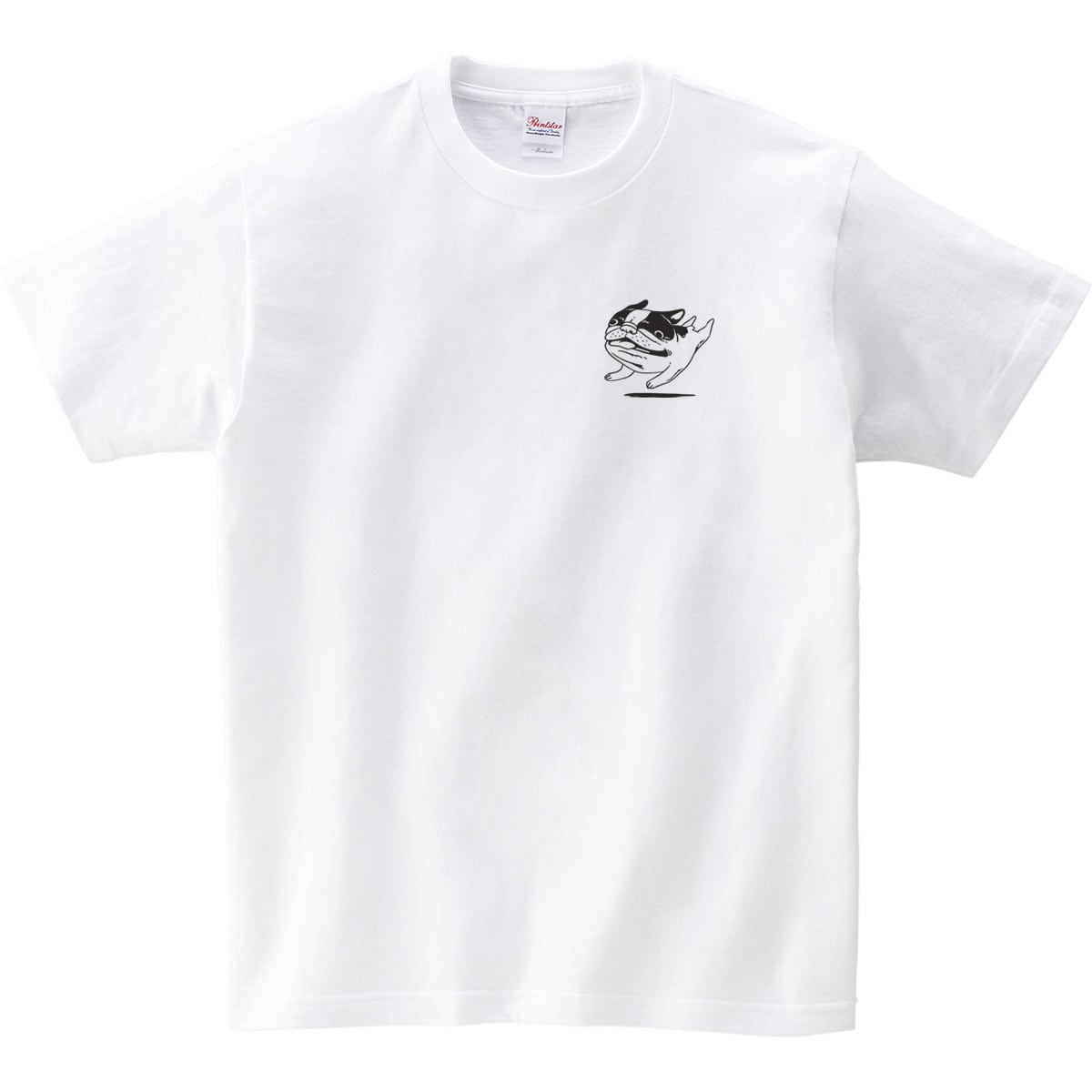 ジャンプルする フレブル Tシャツ dog71 犬 ブヒ フレンチブルドッグ 服 ゆるい ユニーク イラスト おもしろ Tシャツ