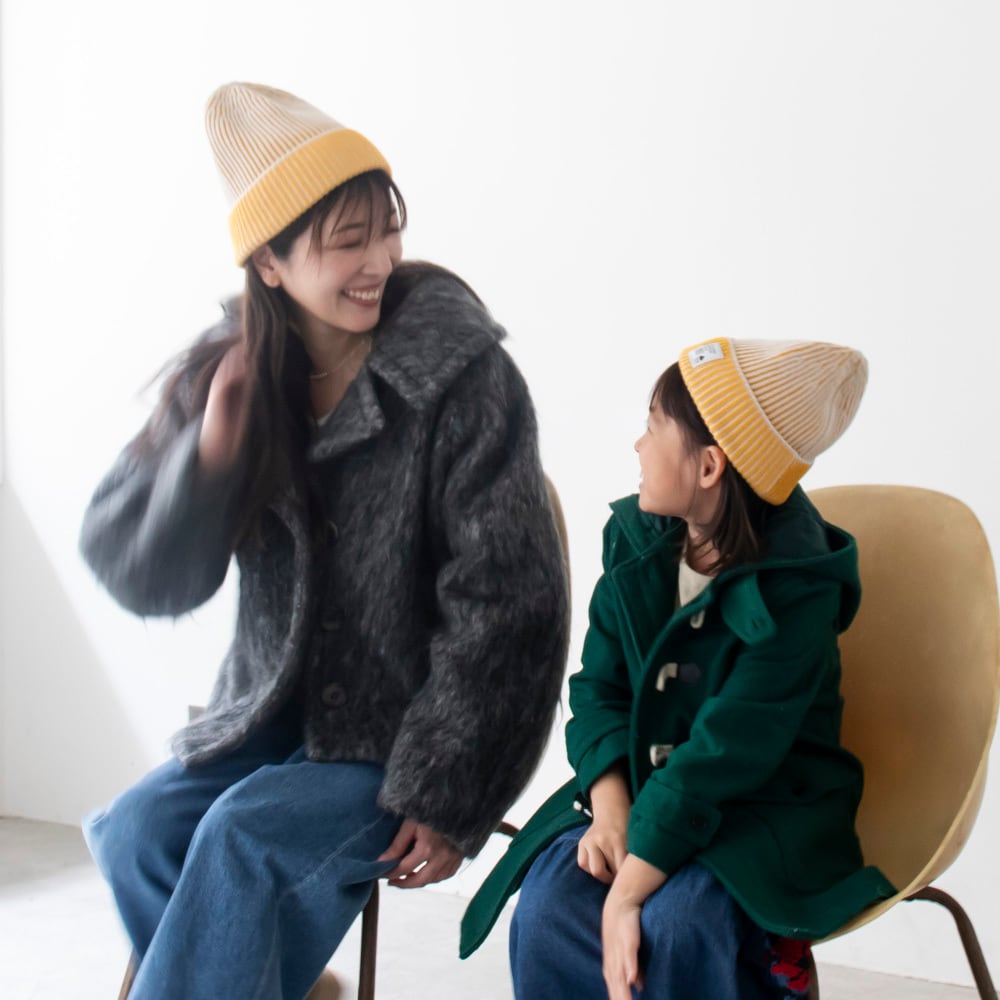 ニットキャップ【ストライプイエロー】58cm 全3色 フリー | Ha10