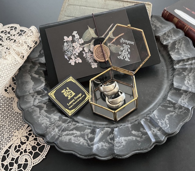 【名入れ】真鍮ガラスのコフレ（小箱）イニシャル＆ネーム彫刻