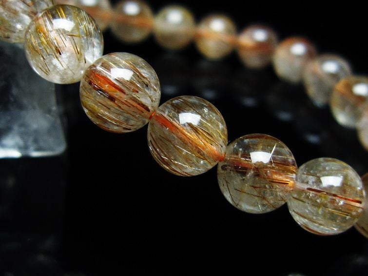 キャッツアイルチルクォーツ ブレスレット 8mm ルチルクォーツ ブレス