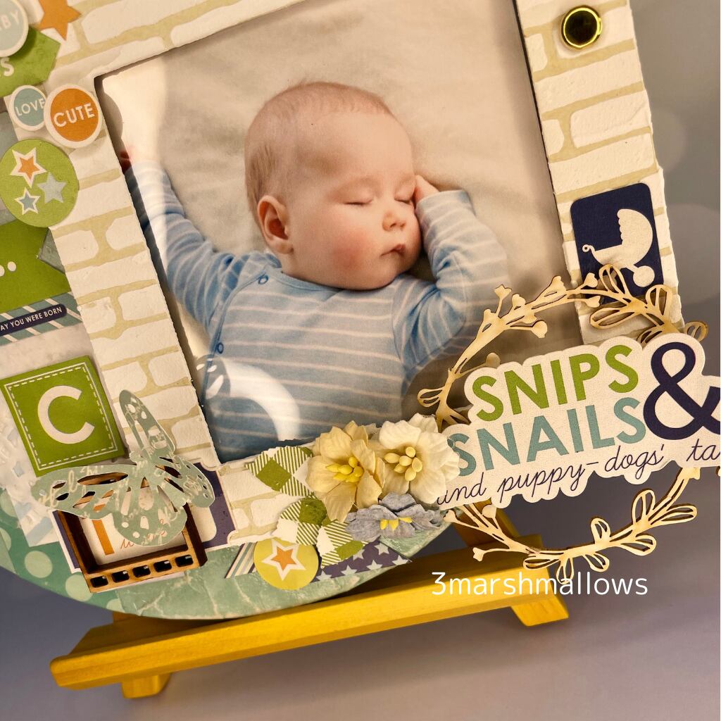 【期間限定価格】円形フォトフレーム※赤ちゃん男の子(水色ベーシック)※ユニーク好きなこだわりママさんへ 出産ギフトにも