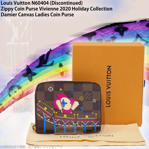 ルイ・ヴィトン:ジッピー・コインパース/N60404型/2020年AWホリデーコレクション限定ヴィヴィエンヌモチーフ入りダミエ・エベヌ/LOUIS VUITTON Zippy Coin Purse Vivienne 2020 AW Holiday Collection Damier Canvas
