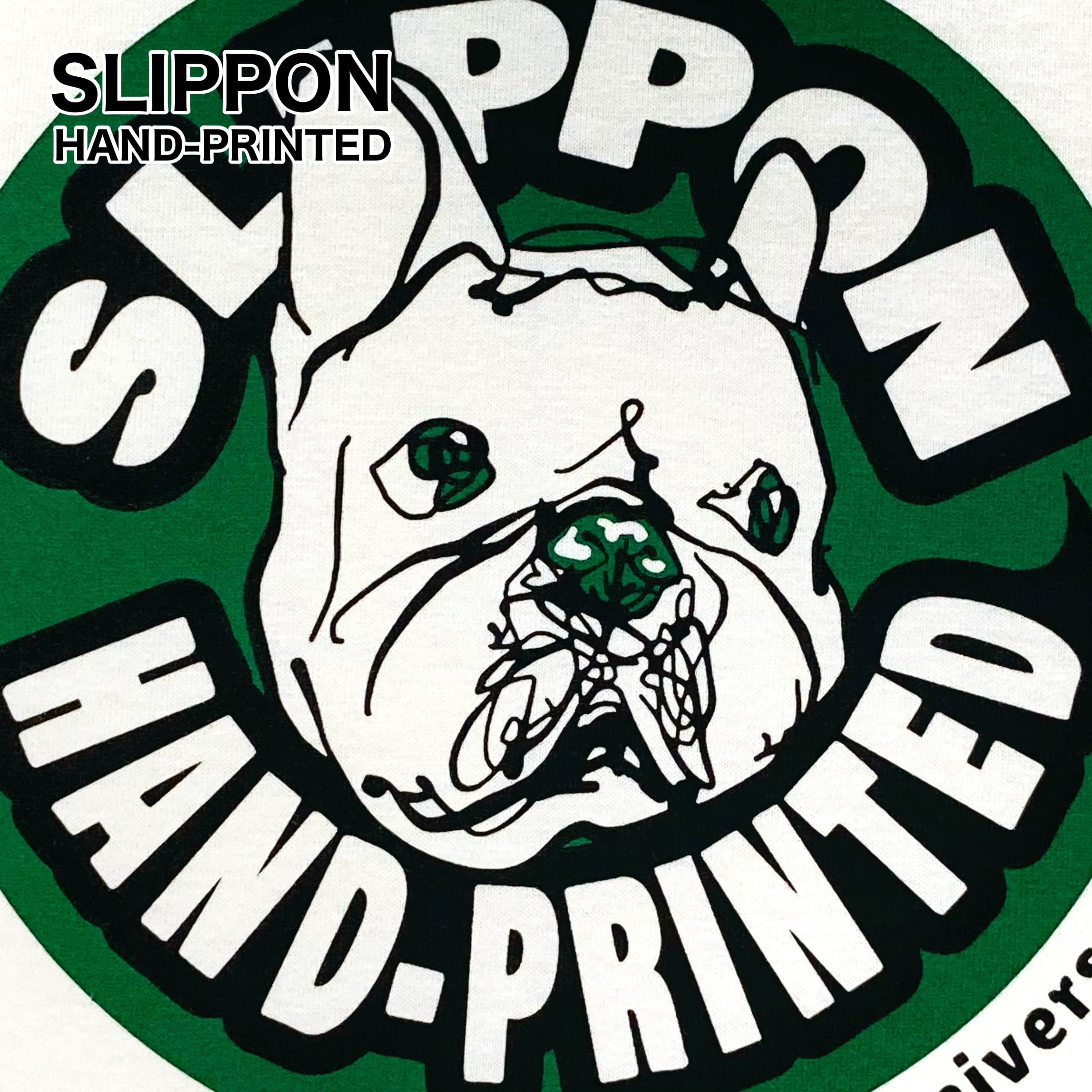 サークルロゴTシャツ ホワイト フレンチブルドッグ | SLIPPON HAND