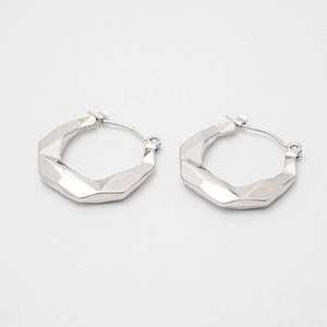 ロックカットフープピアスシルバー